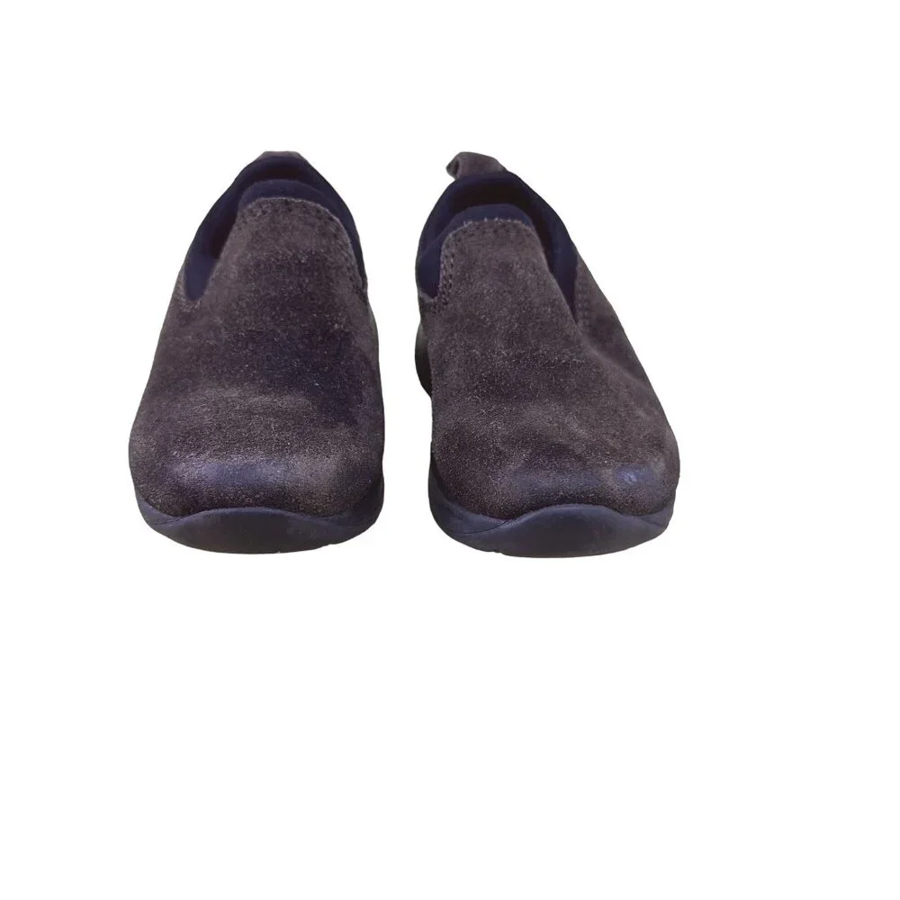 Lands End Brown Suede Loafers Boys Size 5 Slip on